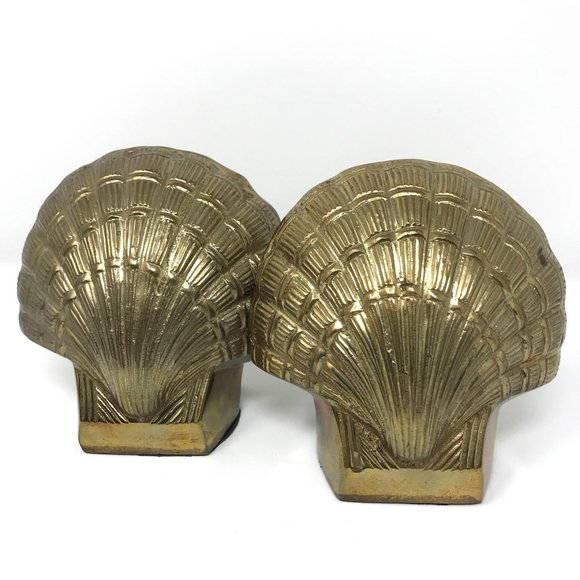 Philadelphia Mfg Co Other - Vintage Brass Clam Shell Bookends Heavyweight